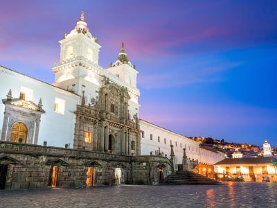 Die Altstadt von Quito im Hochland von Ecuador.