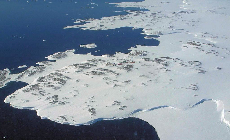 Die Windmill Inseln liegen nördlich der australischen Station Casey in der Ostantarktis. Viele der Bereiche sind eis- und schneefrei und erscheinen auch auf Satellitenaufnahmen grün. Bild: AAD